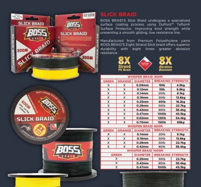 BOSS SLICK BRAID 8X 65LB 300M