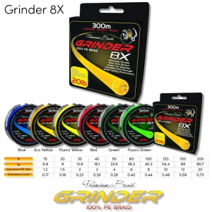 GRINDER BRAID 8X 15LB GREEN 300M